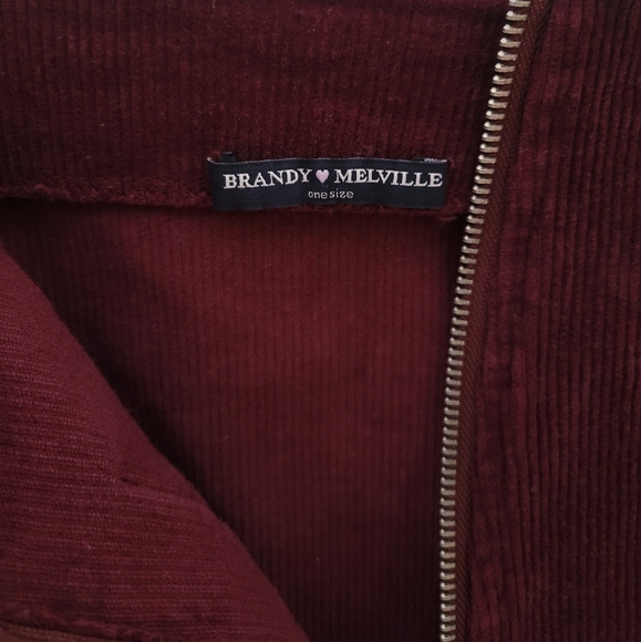 Brandy Melville Marron Corduroy Front Zip Skirt - Picture 3 of 4